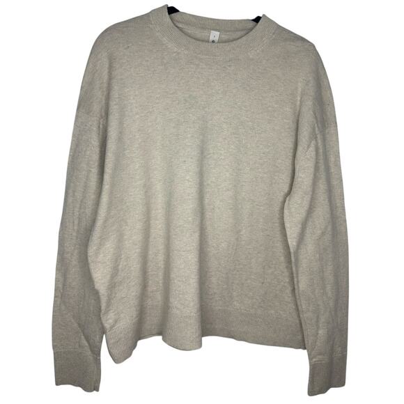 Lululemon Organic Cotton Cashmere Blend Crewneck Sweater Women's Size 8 Neutral - Picture 1 of 6